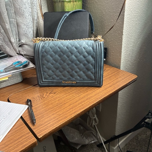 Bebe blue Metallic Quilted Shoulder Bag - Picture 10 of 16
